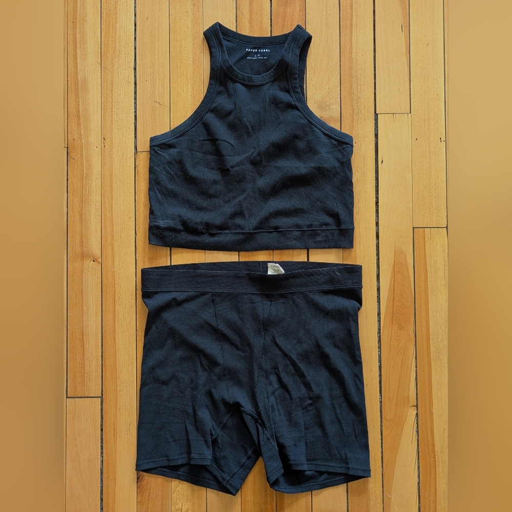 Paper Label Tank & Shorts